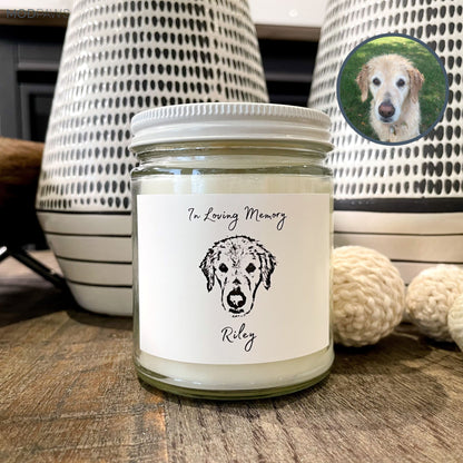 Custom Pet Candle - Pet Photo + Message