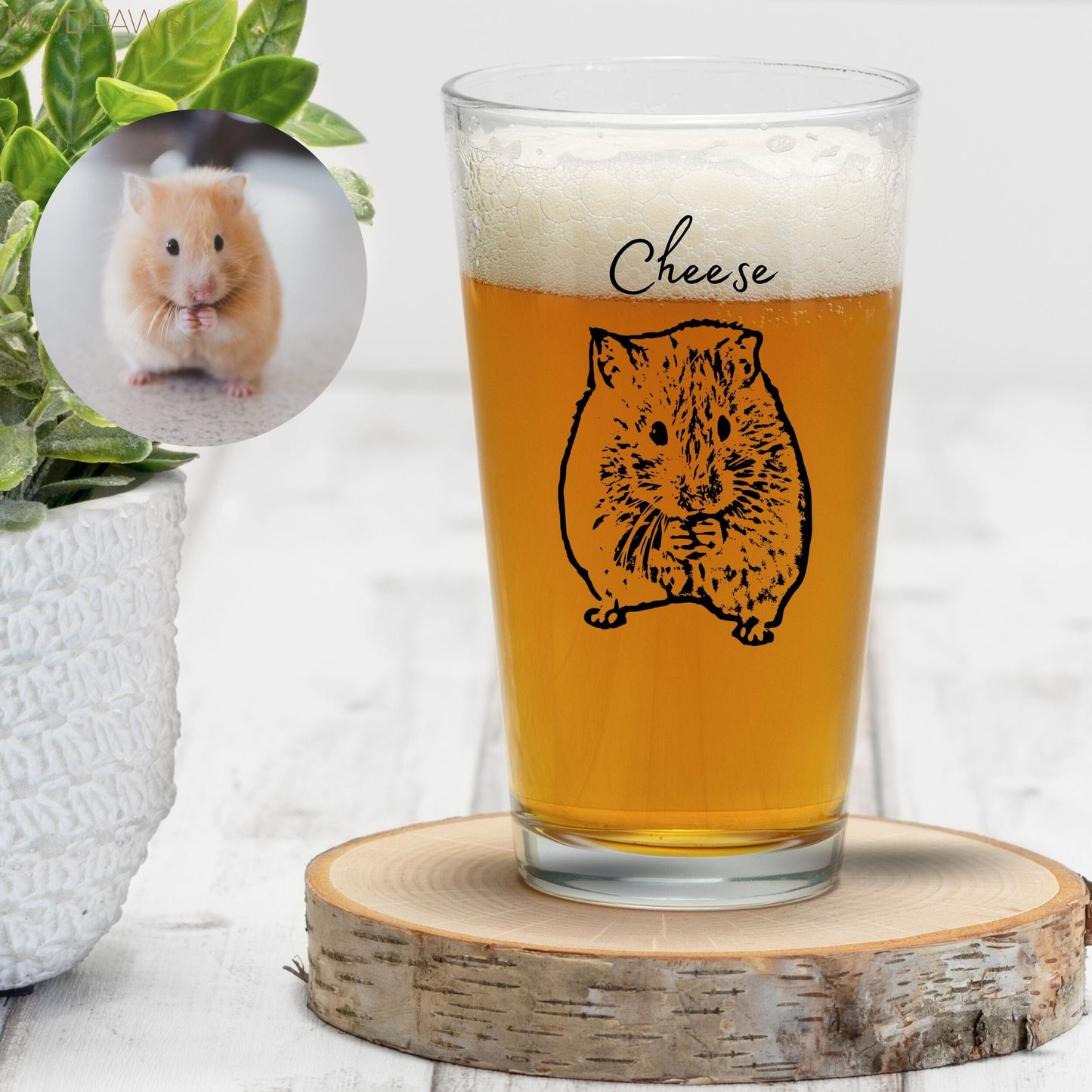 Custom Dog Beer Glasses - Pet Photo + Name