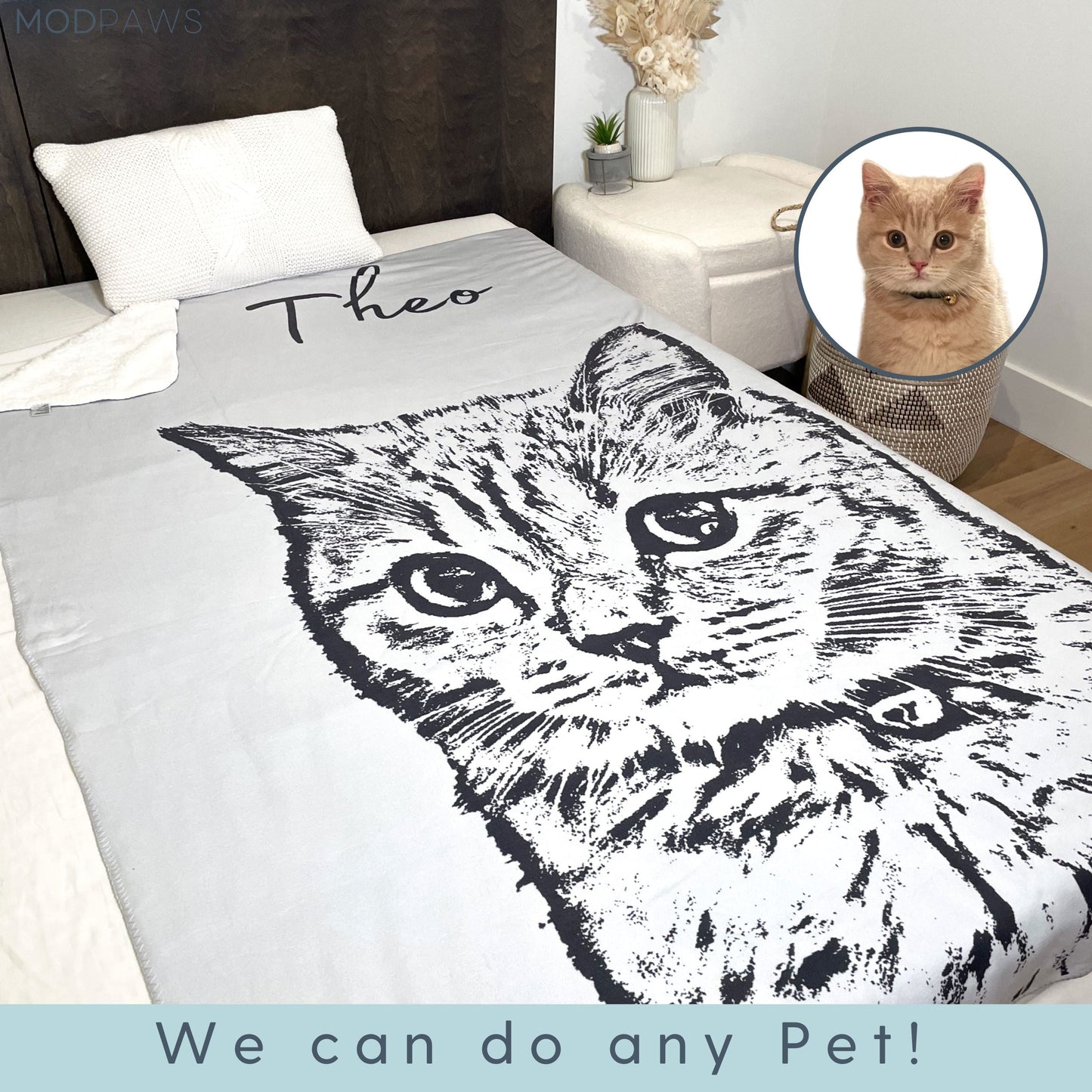 Custom Pet Blanket - Pet Photo + Name