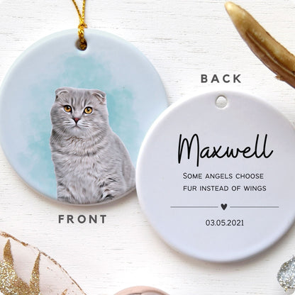 Custom Color Splash Memorial Pet Ornament - Pet Photo + Name