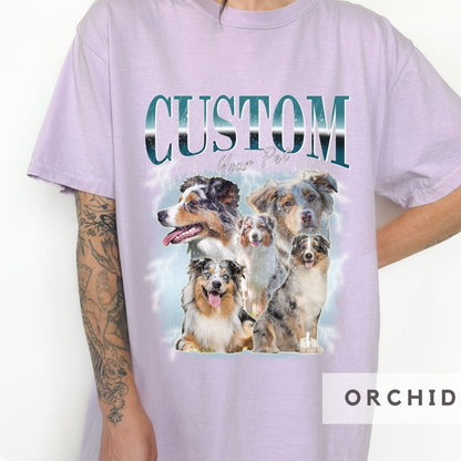 Custom Comfort Colors Teal Vintage Pet Shirt - Pet Photo + Name