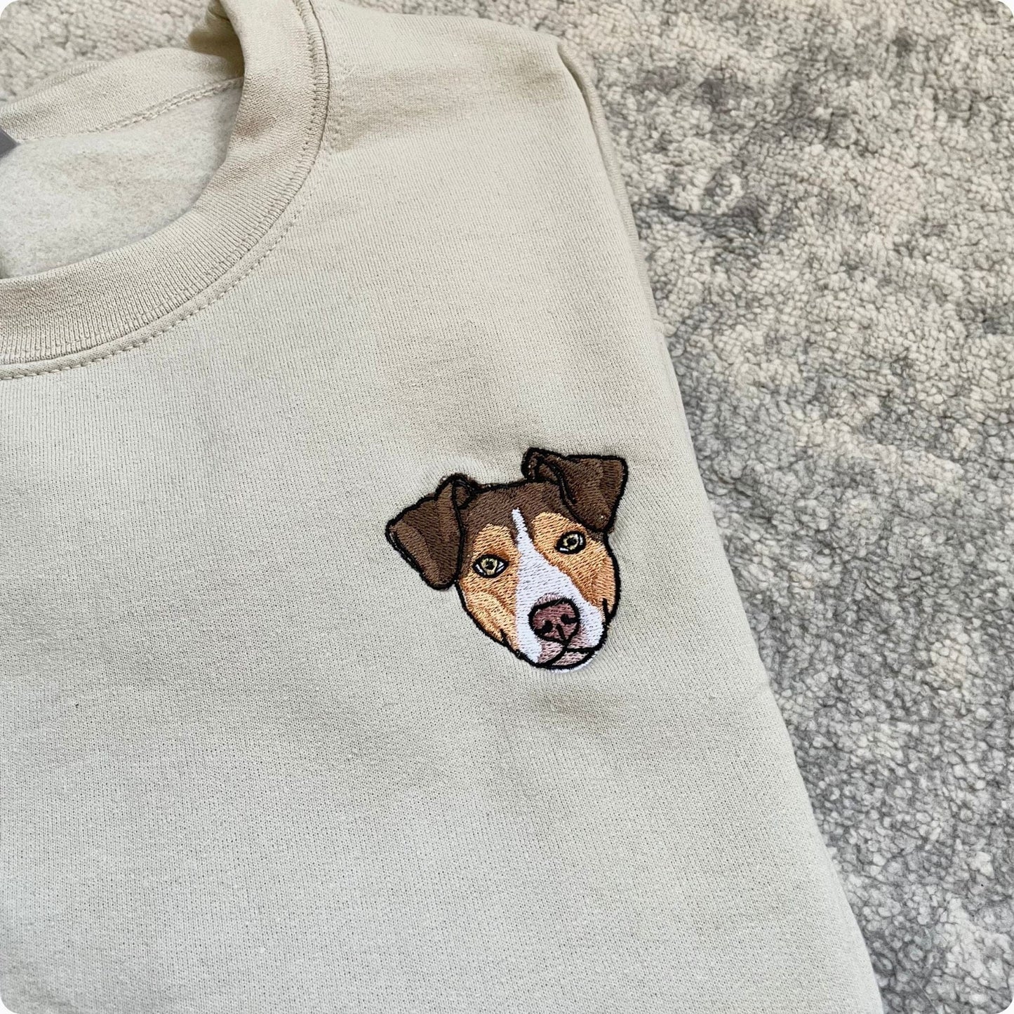 Custom Color Embroidered Pet Sweater Using Pet Photo + Name