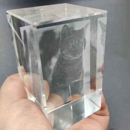 Custom Laser-Engraved Pet Memorial Crystal Ornament