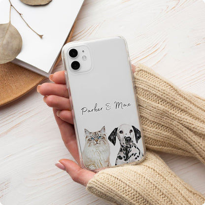 Custom Clear Pet Phone Case - Pet Photo + Name