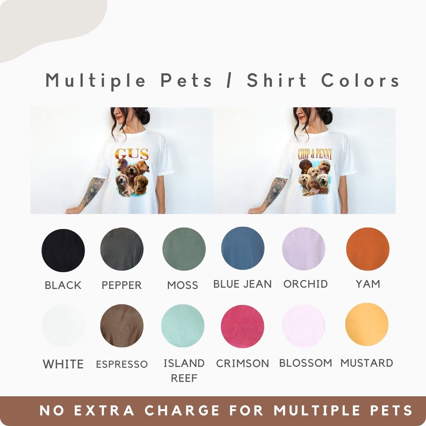 Custom Comfort Colors Teal Vintage Pet Shirt - Pet Photo + Name