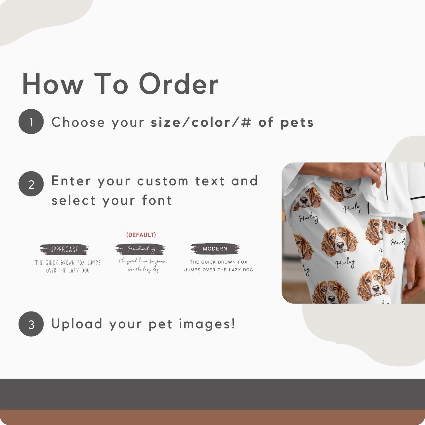 Custom Solid Color Pet Pajamas Using Pet Photo + Name