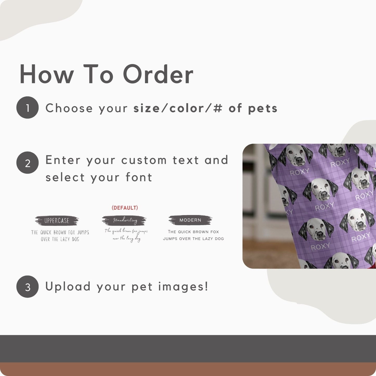 Custom Plaid Color Pet Pajamas Using Pet Photo + Name