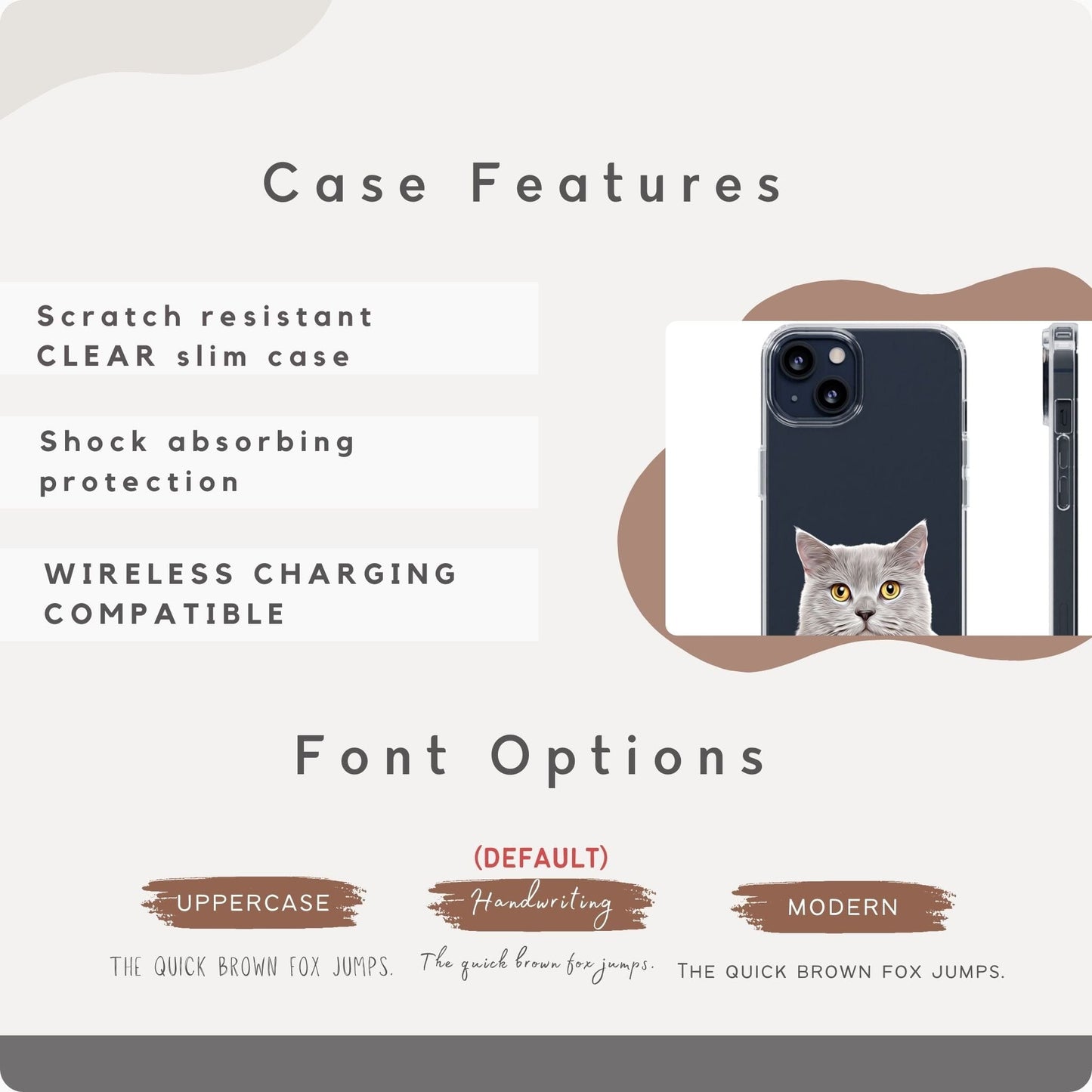 Custom Clear Pet Phone Case - Pet Photo + Name