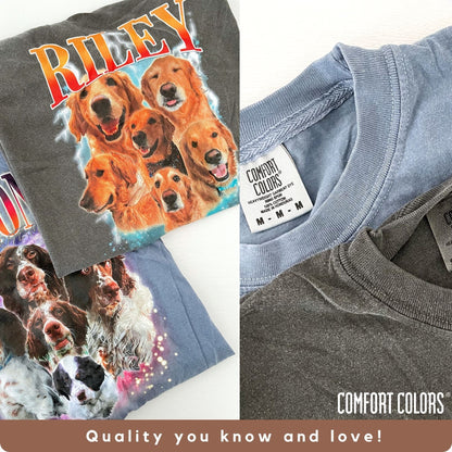 Custom Comfort Colors Grey Vintage Pet Shirt - Pet Photo + Name