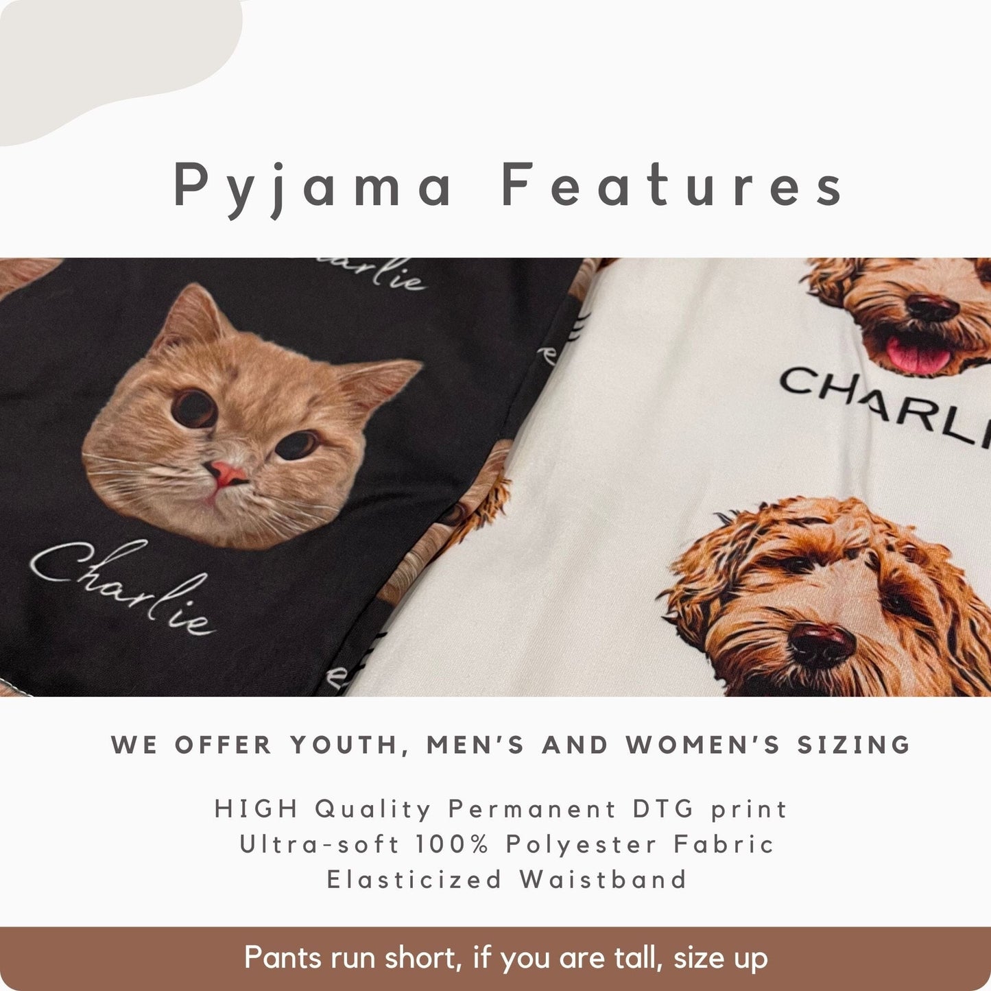 Custom Solid Color Pet Pajamas Using Pet Photo + Name