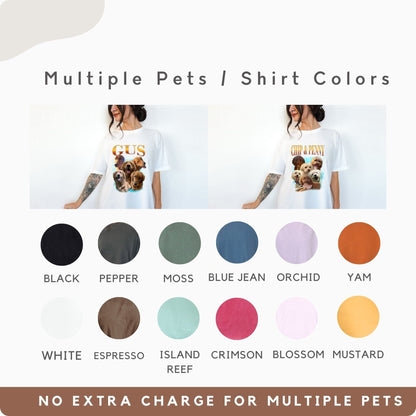 Custom Comfort Colors Dark Grey Vintage Pet Shirt - Pet Photo + Name