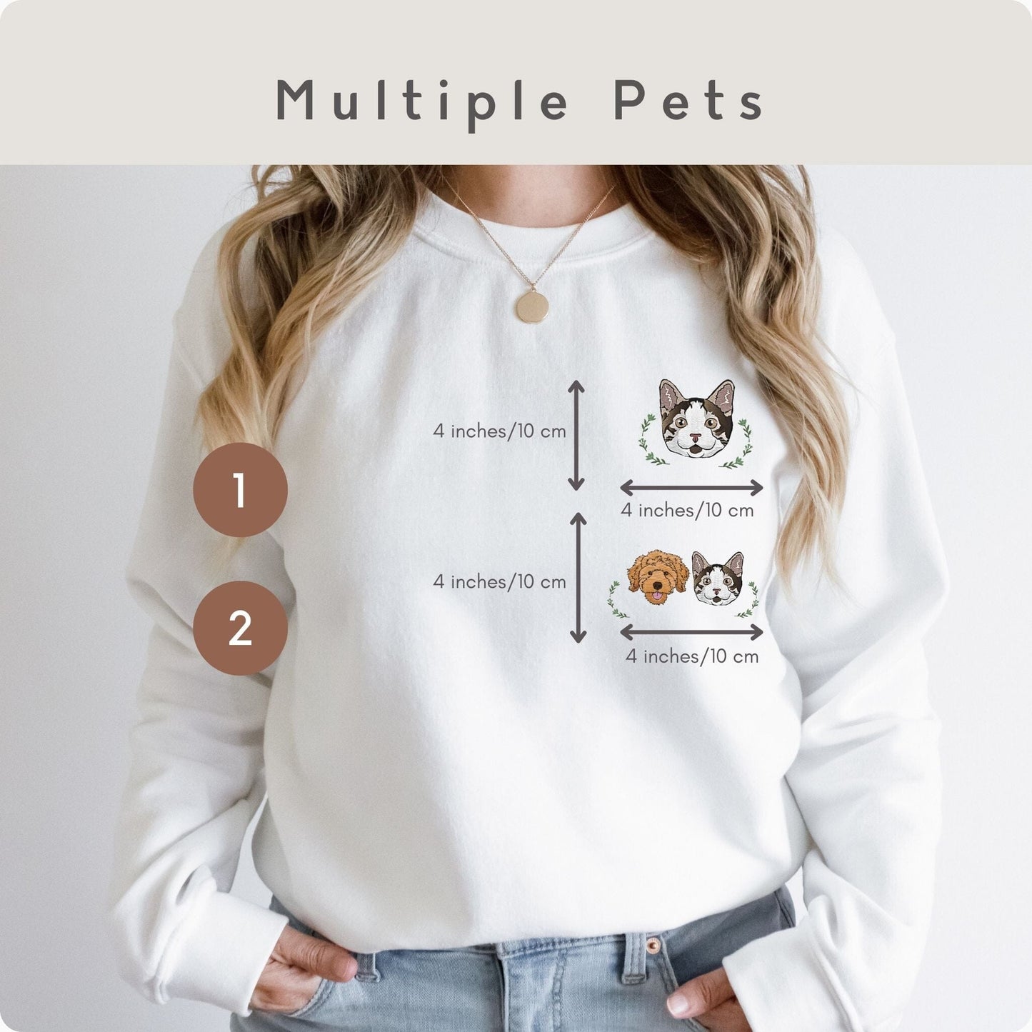 Custom Embroidered Pet Sweater Using Pet Photo + Name