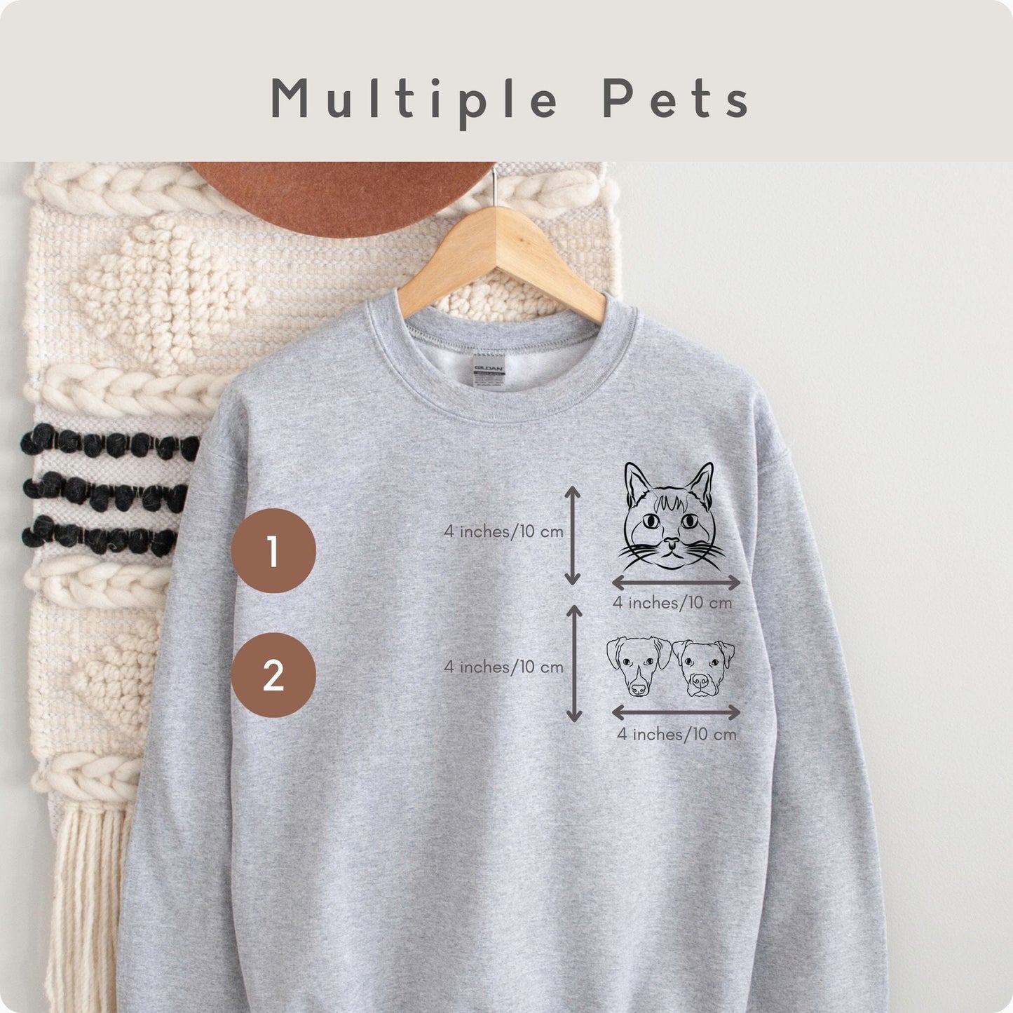 Custom Color Line Embroidered Pet Sweater Using Pet Photo + Name