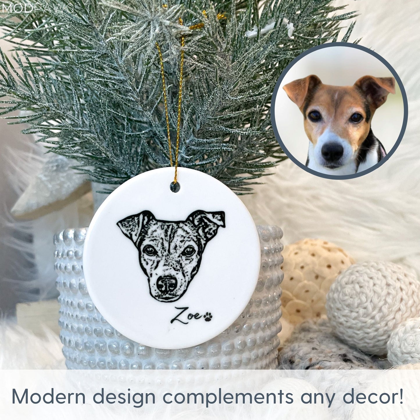 Custom Pet Ornament - Pet Photo + Name