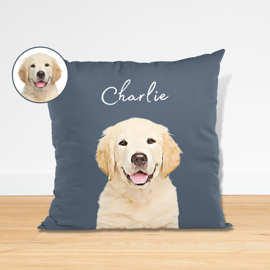 Custom Pet Pillow - Pet Photo + Name