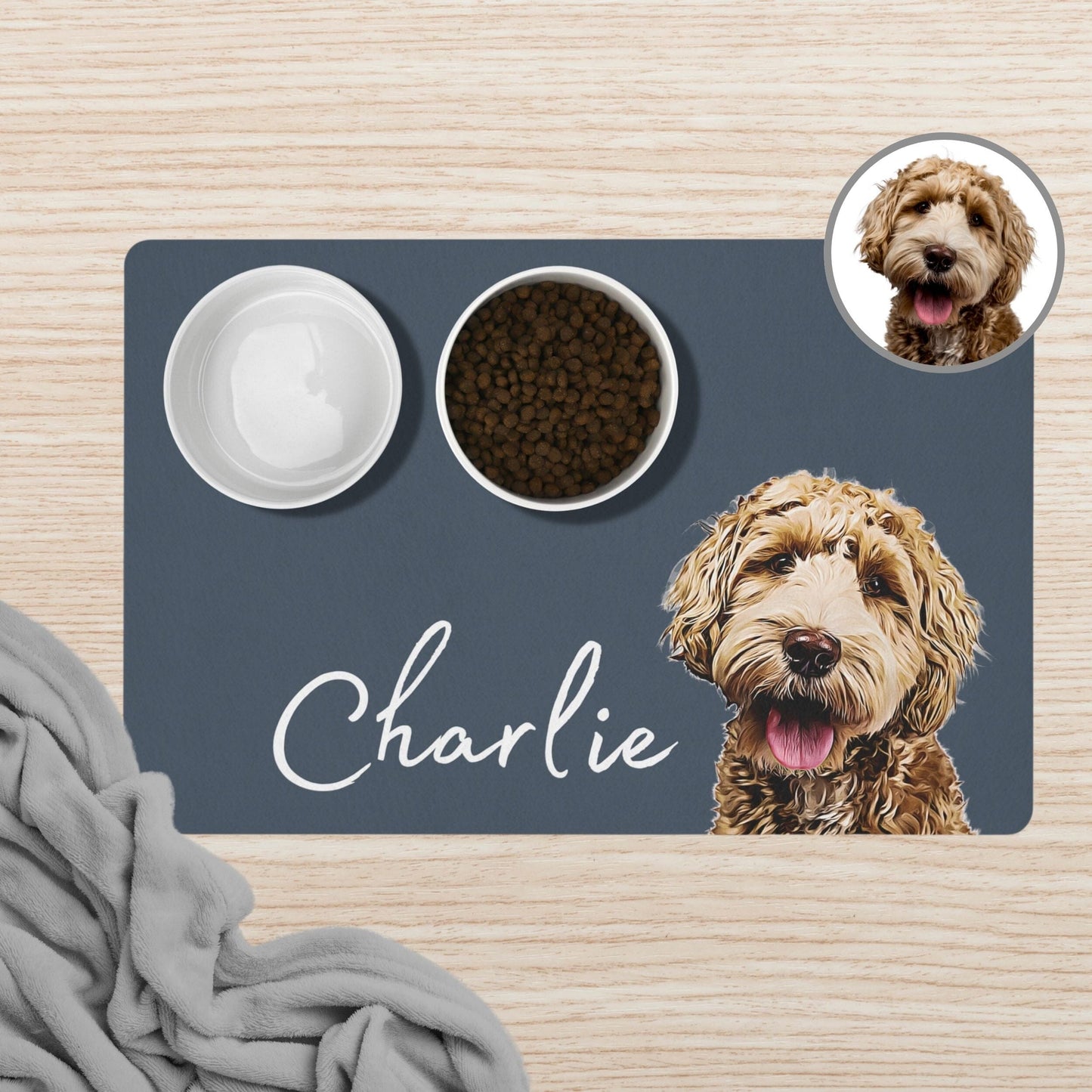 Custom Color Pet Mat - Pet Photo + Name