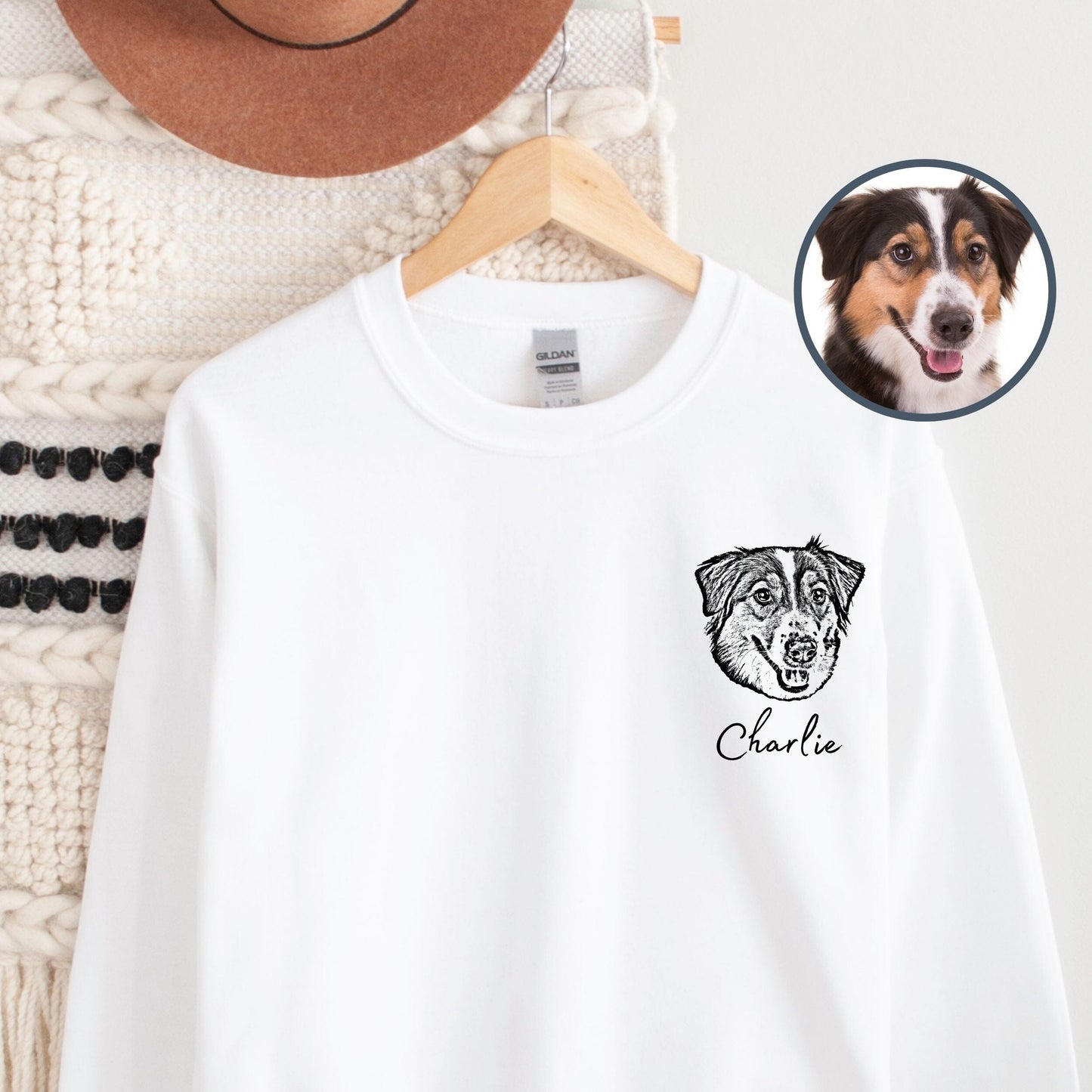 Custom Pet Sweater - Corner Pet Photo & Name