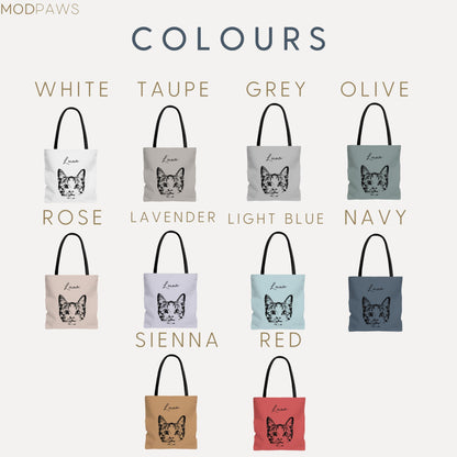 Custom Pet Tote Bag - Pet Photo + Name