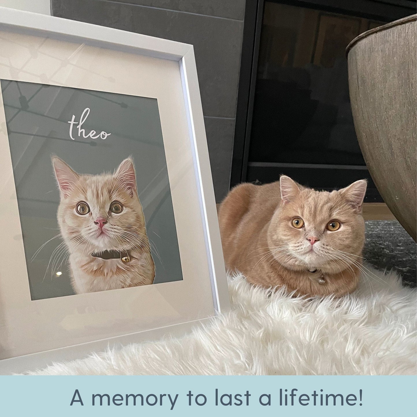 Custom Pet Portrait - Pet Photo + Name