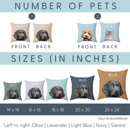 Custom Pet Pillow - Pet Photo + Name