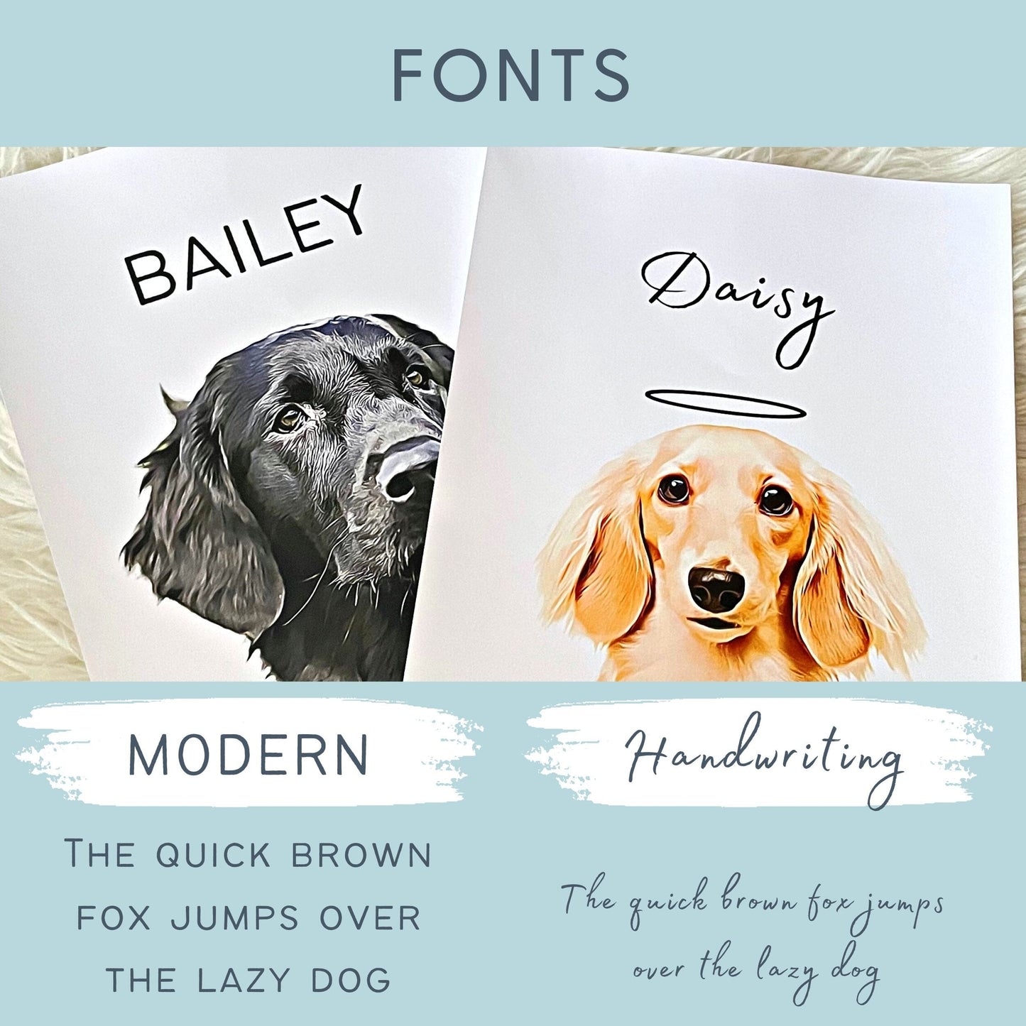 Custom Pet Portrait - Pet Photo + Name