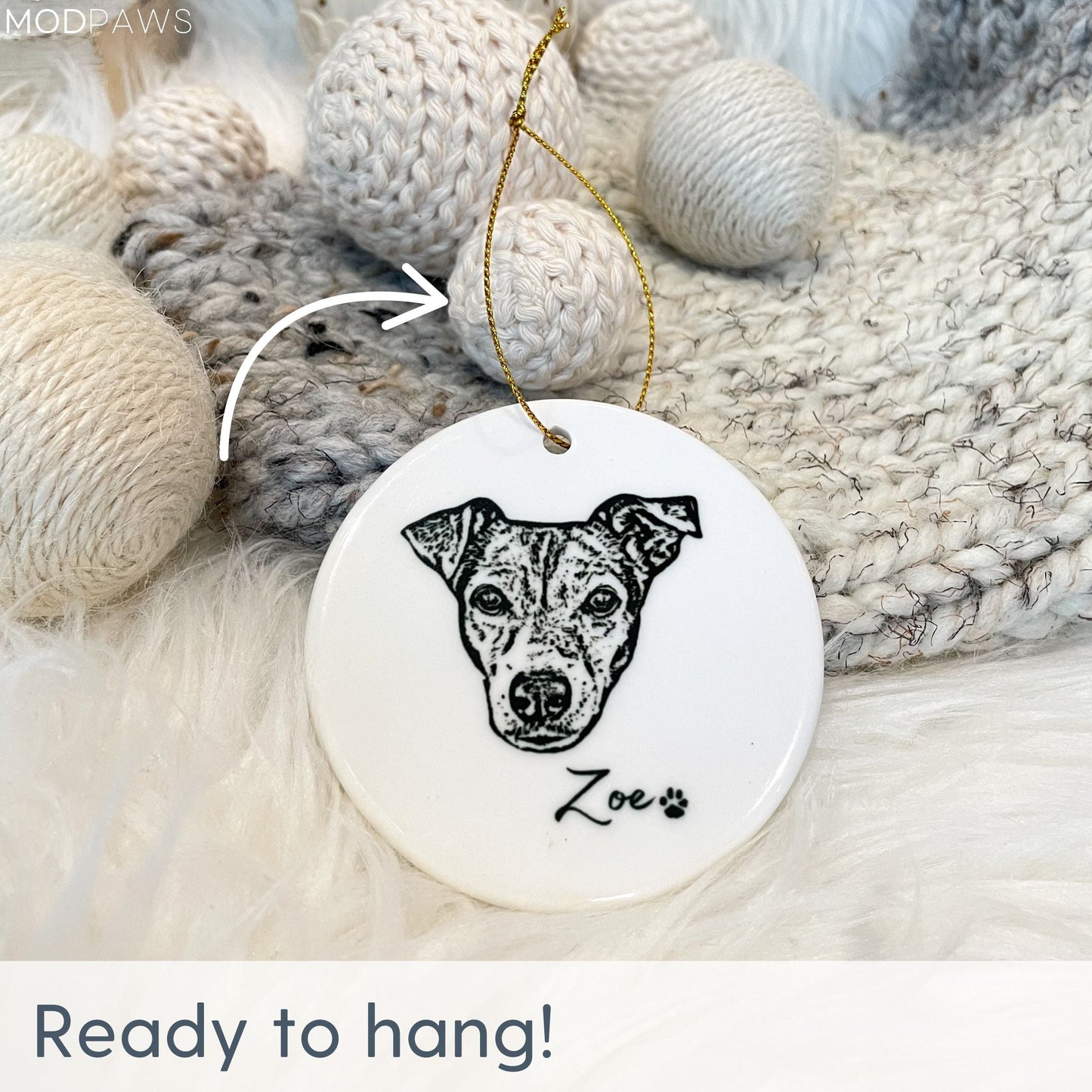 Custom Pet Ornament - Pet Photo + Name