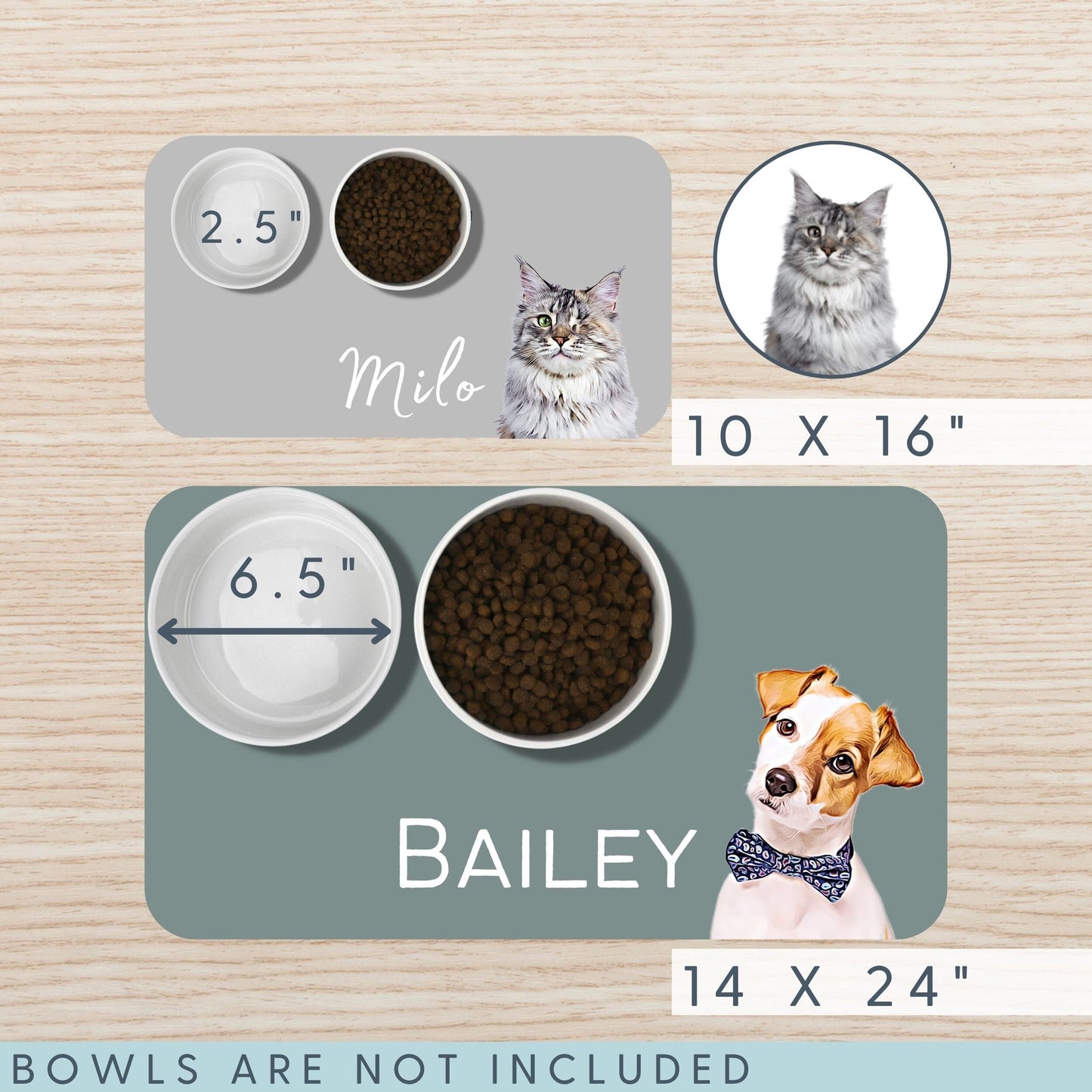 Custom Color Pet Mat - Pet Photo + Name