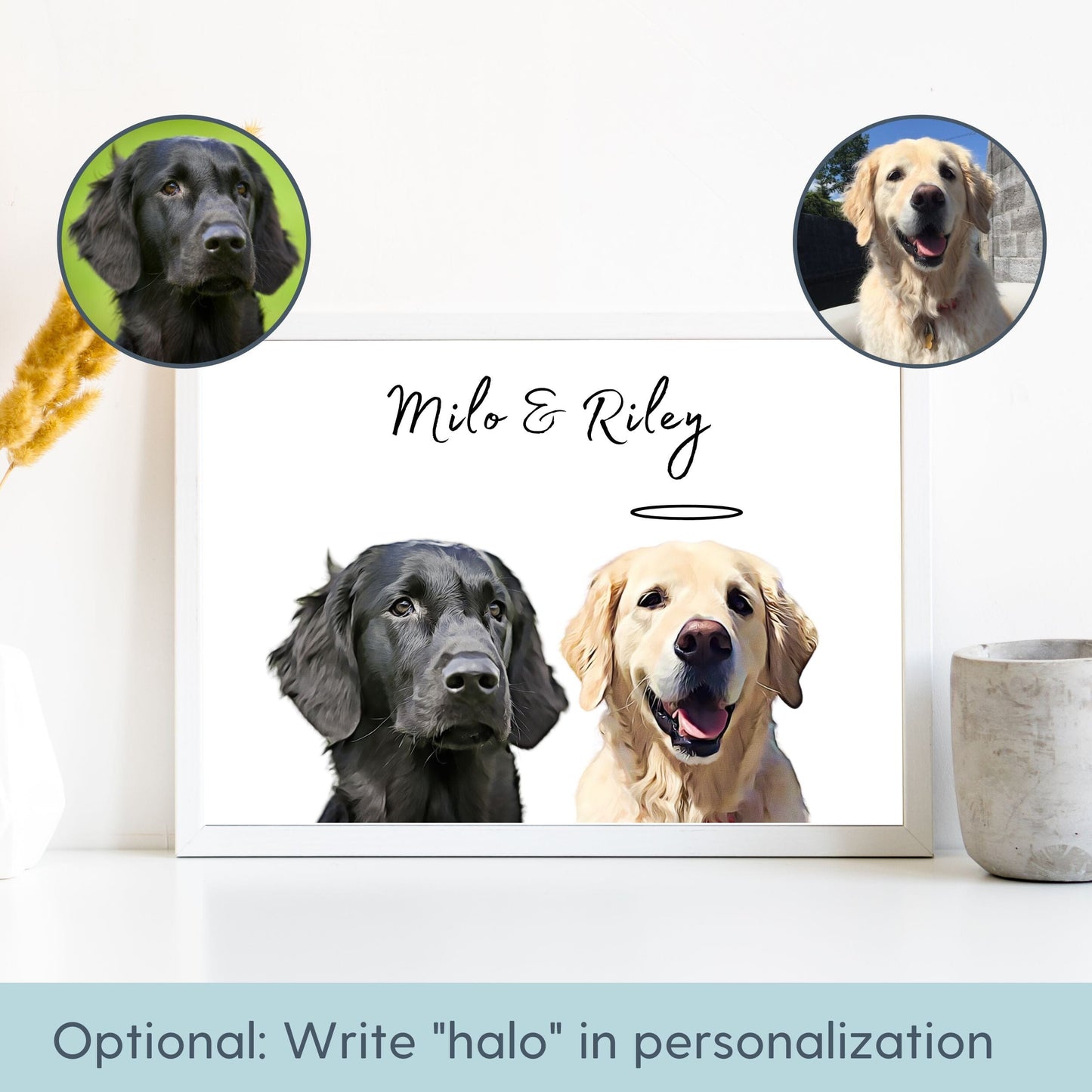 Custom Pet Portrait - Pet Photo + Name