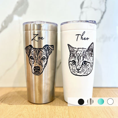 Custom Pet Tumbler - Pet Photo + Name