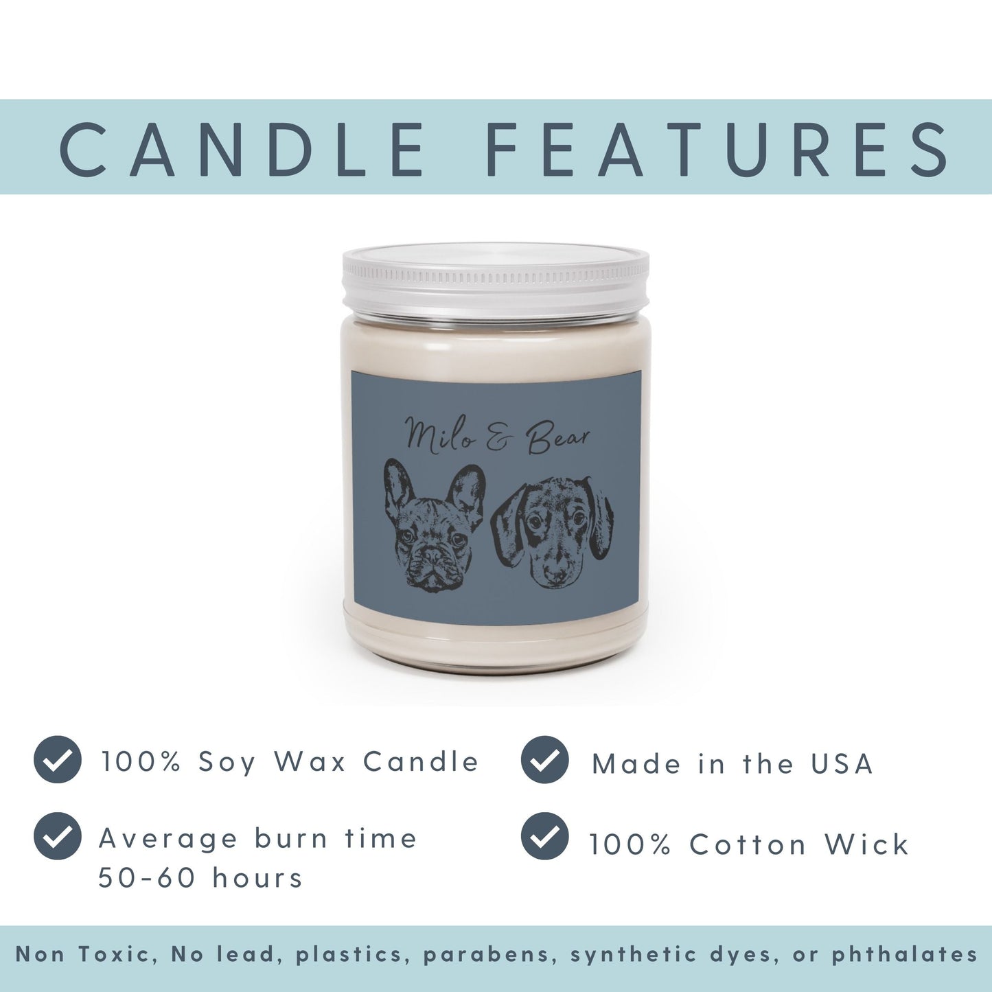 Custom Pet Candle - Pet Photo + Message