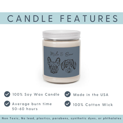 Custom Pet Candle - Pet Photo + Message