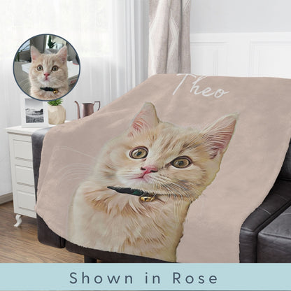 Custom Pet Color Blanket - Pet Photo + Name