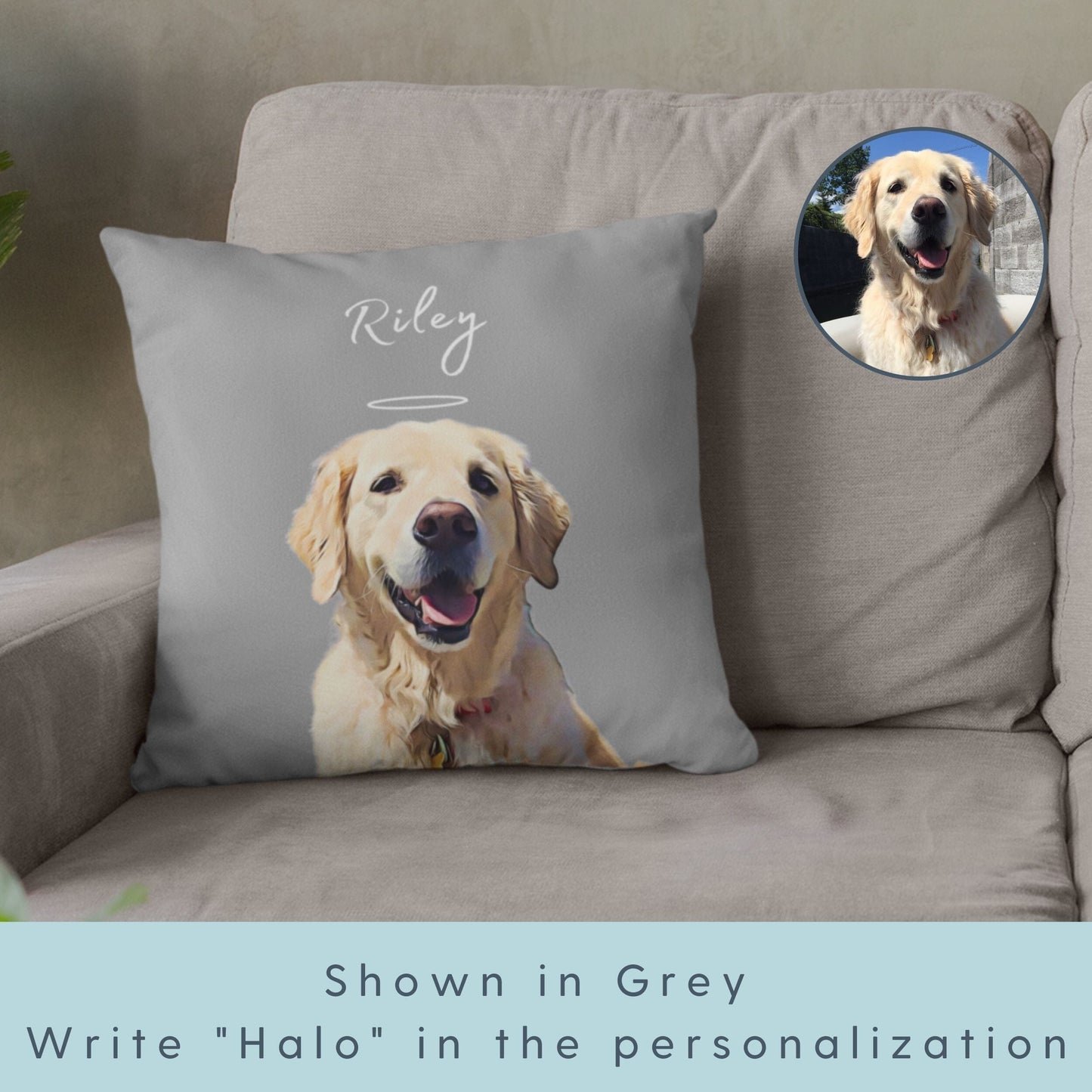 Custom Pet Pillow - Pet Photo + Name