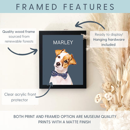 Custom Pet Portrait - Pet Photo + Name