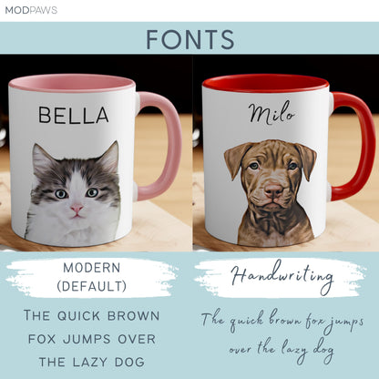 Custom Pet Color Mug - Pet Photo + Name