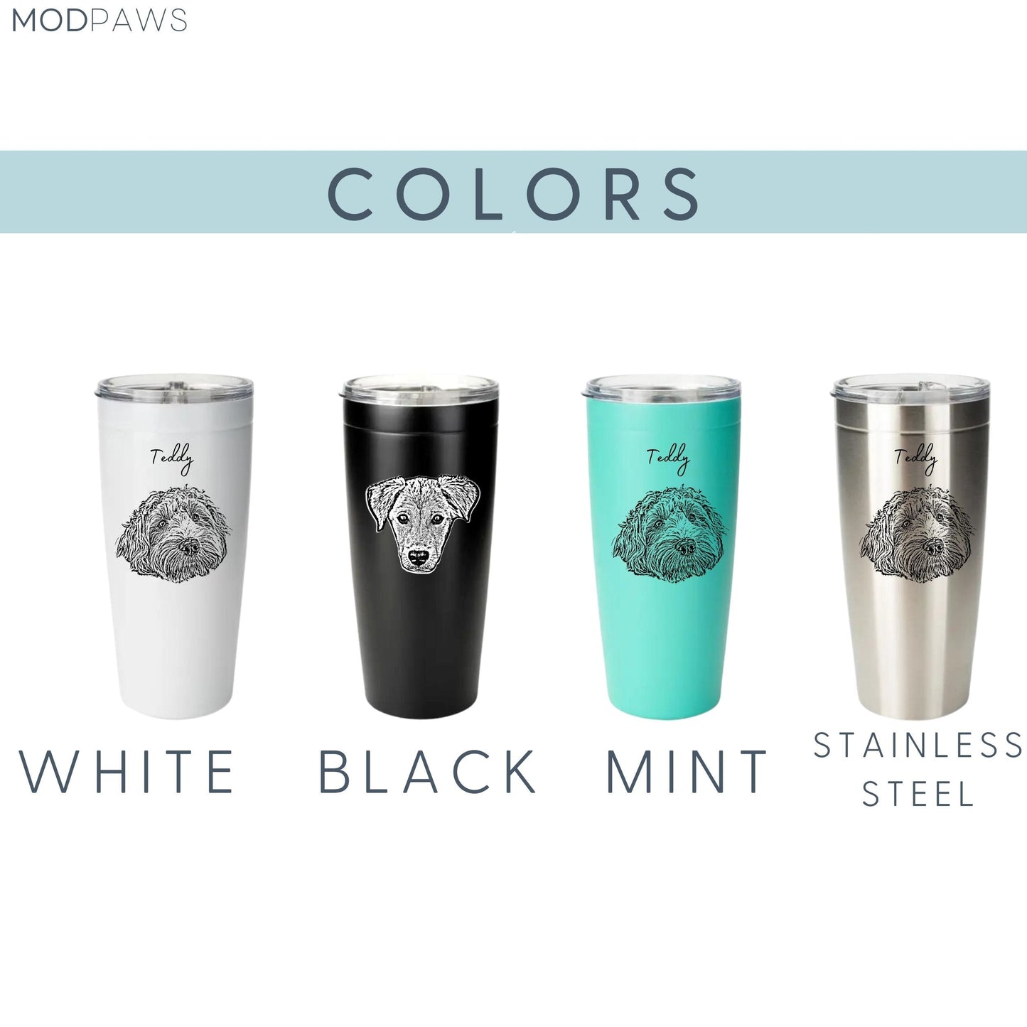 Custom Pet Tumbler - Pet Photo + Name