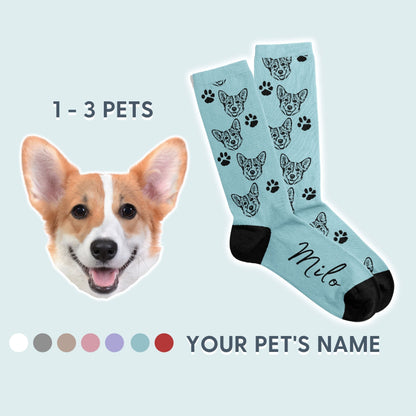 Custom Pet Socks - Pet Photo + Name