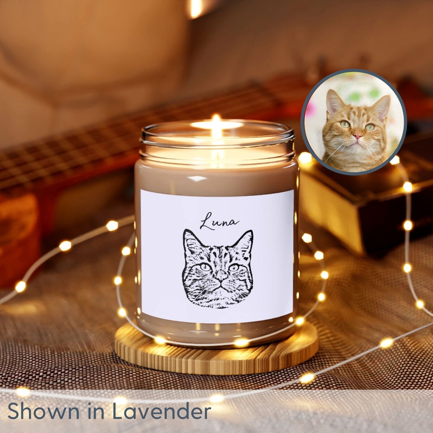 Custom Pet Candle - Pet Photo + Message