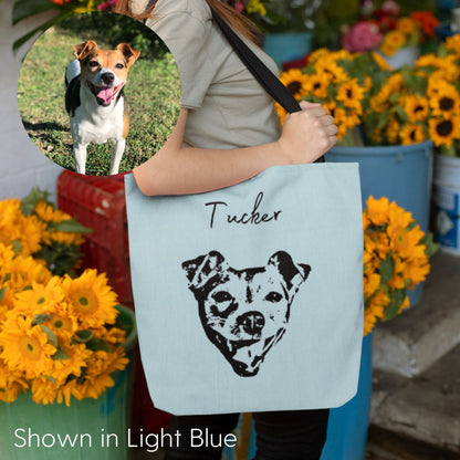 Custom Pet Tote Bag - Pet Photo + Name