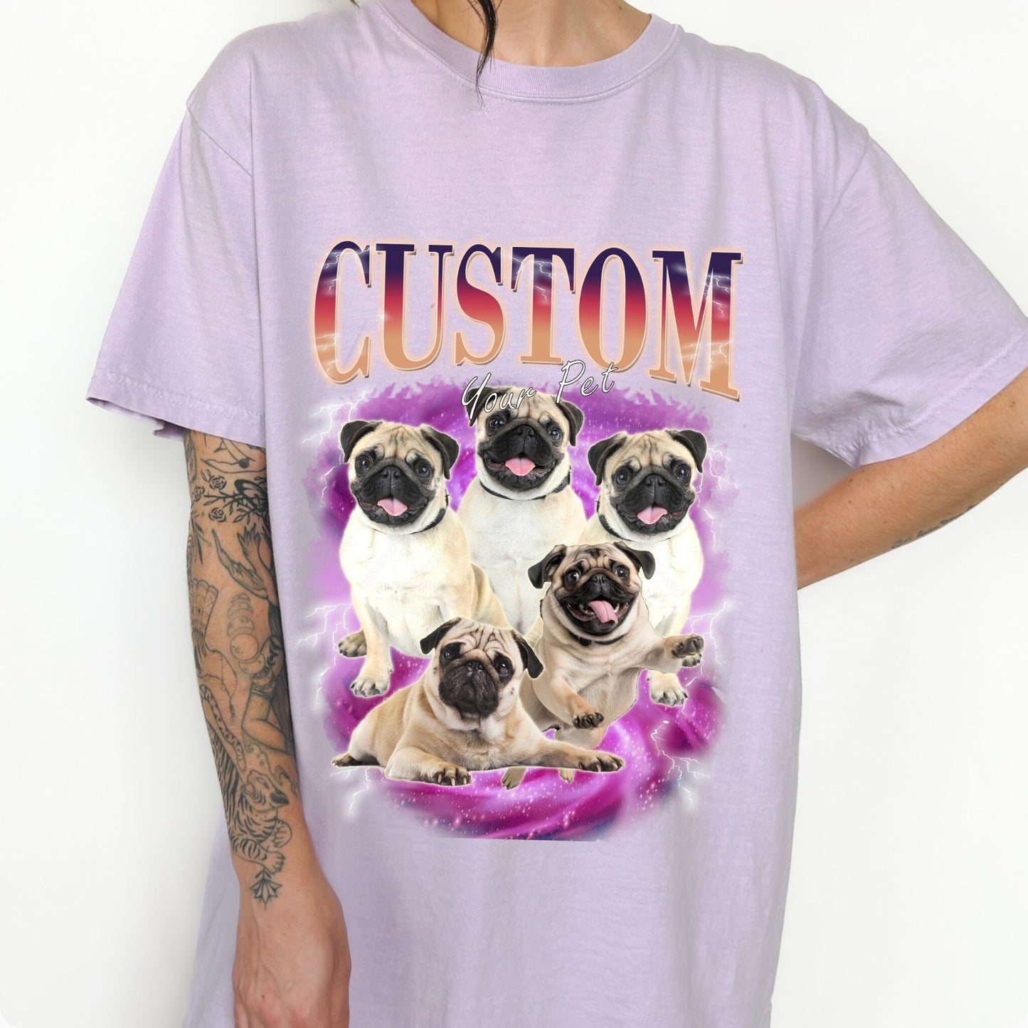 Custom Comfort Colors Pink Vintage Pet Shirt - Pet Photo + Name