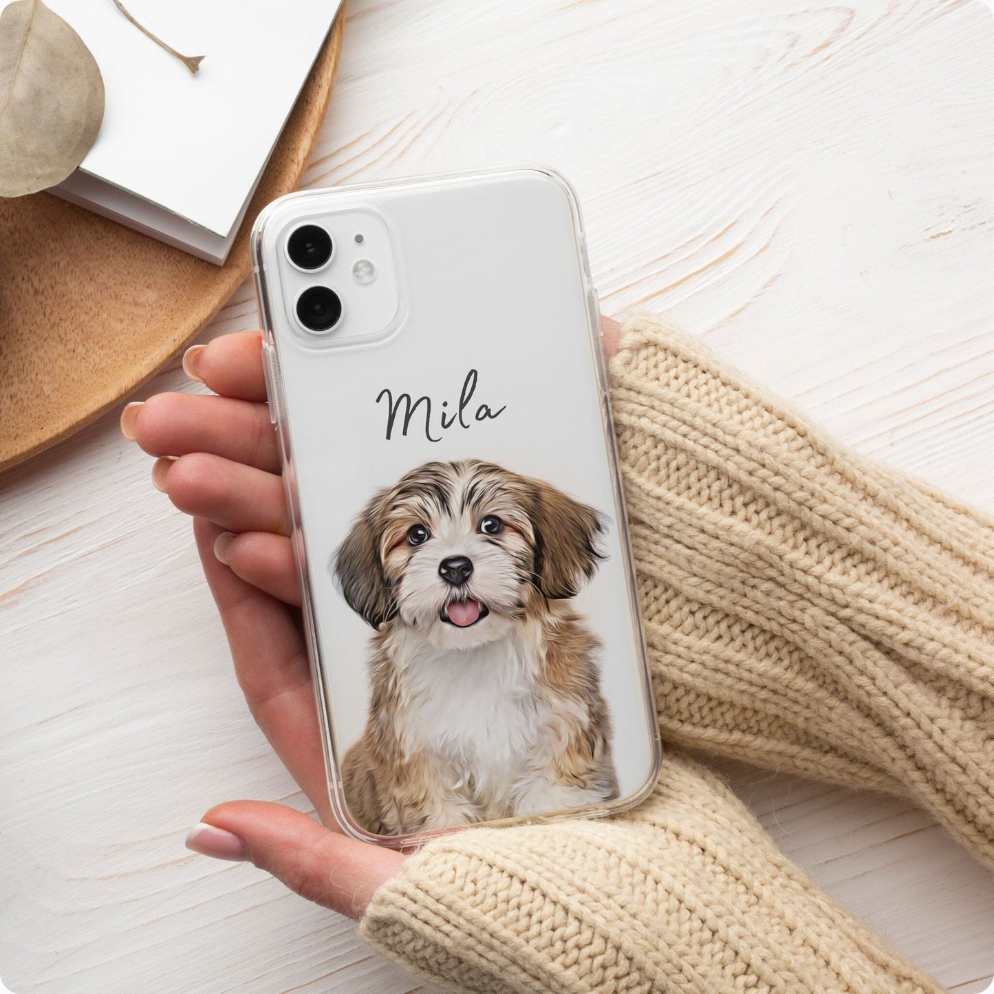 Custom Clear Pet Phone Case - Pet Photo + Name