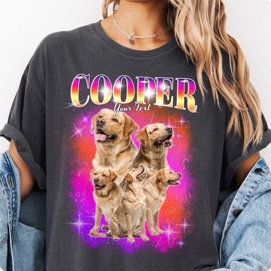 Custom Comfort Colors Pink Vintage Pet Shirt - Pet Photo + Name